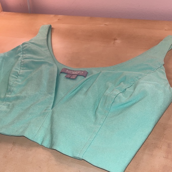 Mint Crop Top Tank Top, Low Cut, Plunge, Deep V Neck. Size Small. Mint Green! - Picture 2 of 8